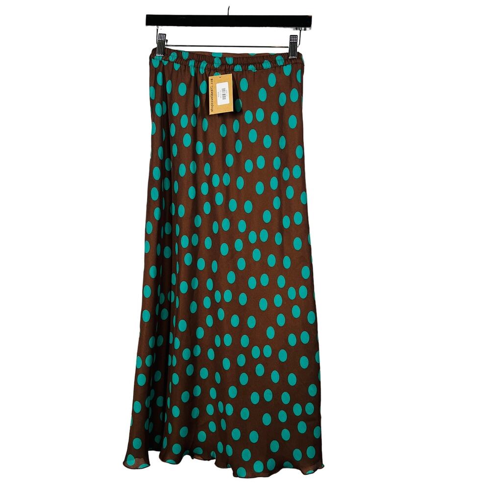 NEW! Cousin Earl Polka Dot Maxi Skirt Elastic Waist Casual Cute - XS